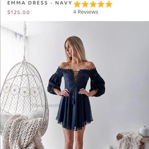 Emma Dress Navy - Two Sisters the Label